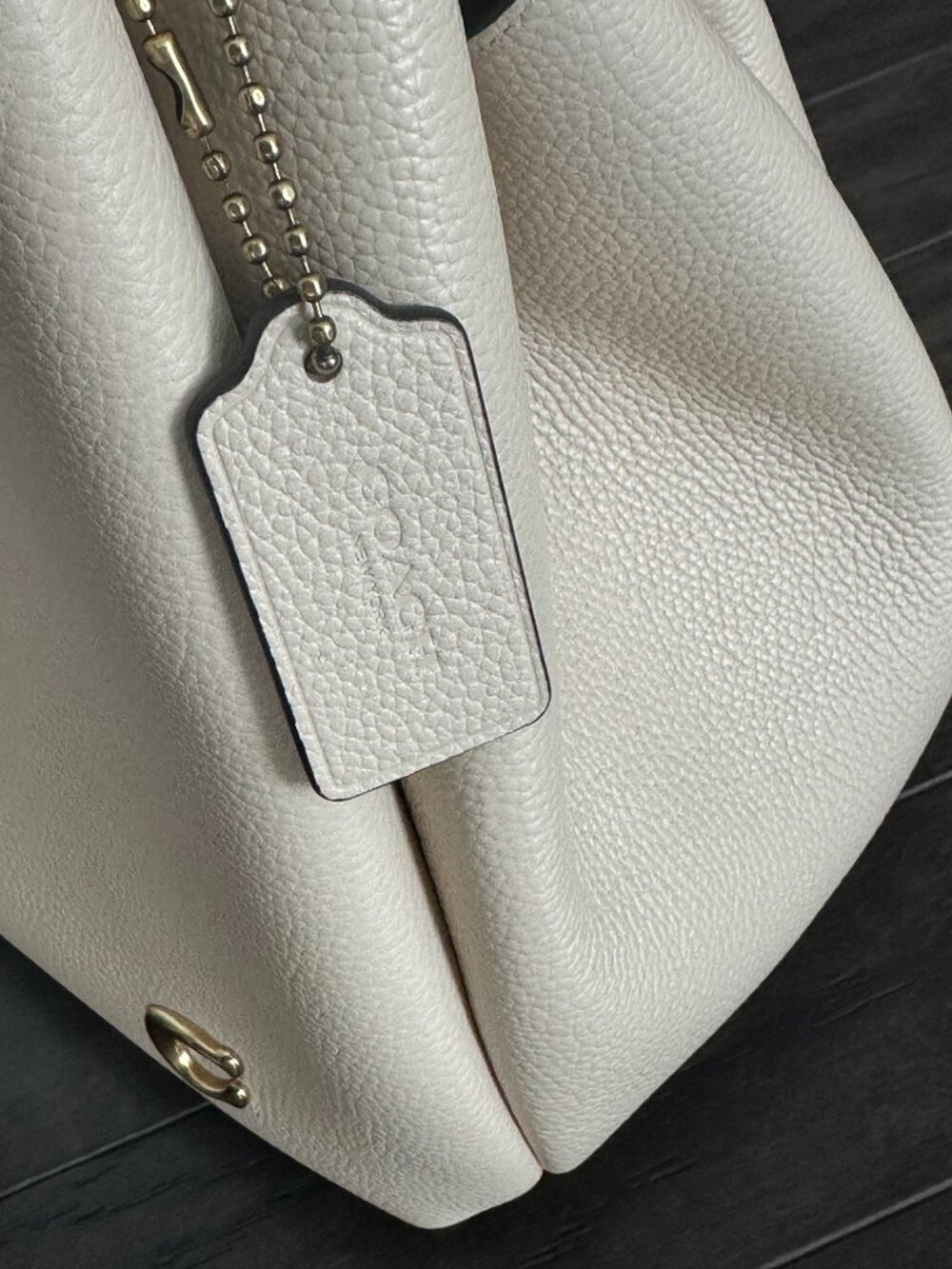 Coach Ivory Pebbled Leather Lana Shoulder Bag Style #F2479-CM544 *NWT* - Picture 9 of 13
